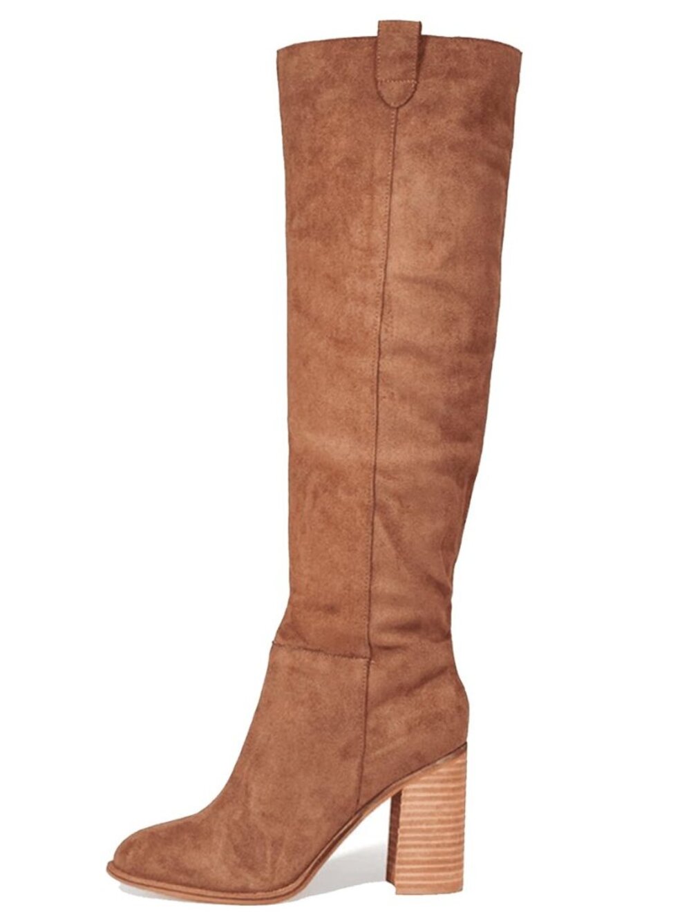 Suede Knee High Boots Fall Tall Slouch Boot for Women Chunky Heel